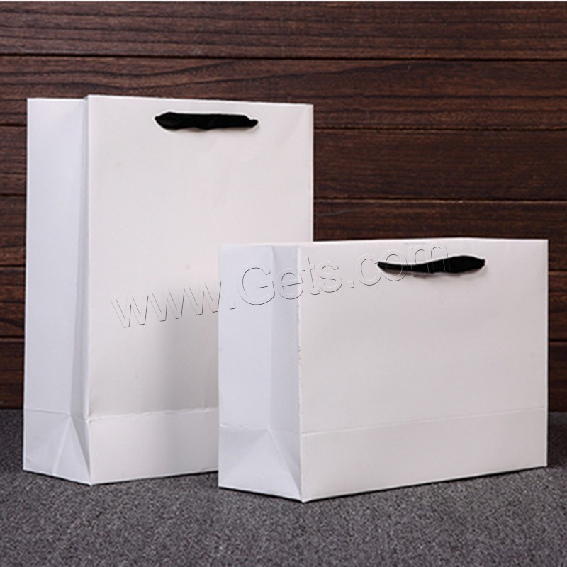 Paper Gift Bag, with Cotton Fabric & Satin Ribbon & Nylon Cord, Rectangle, different size for choice, more colors for choice, Sold By PC