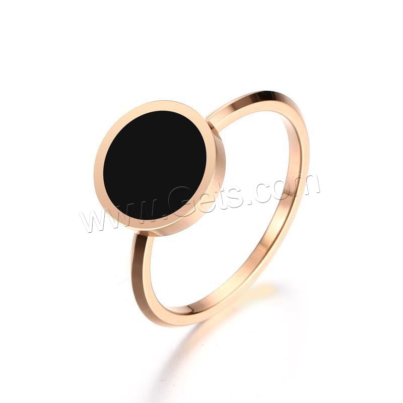 Esmalte de acero inoxidable anillo de dedo, chapado en color rosa dorada, diverso tamaño para la opción & para mujer, 11mm, Vendido por UD