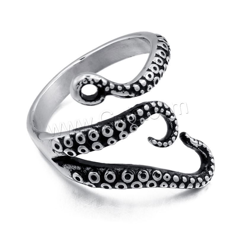 нержавеющая сталь Манжеты палец кольцо, осьминог, разный размер для выбора & Мужский & чернеют, 24mm, продается PC