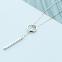 純銀製の宝石類のネックレス, 92.5％純度シルバー, 楕円形の鎖 & 女性用, 400mm, 長さ:約 15.5 インチ, 売り手 ストランド