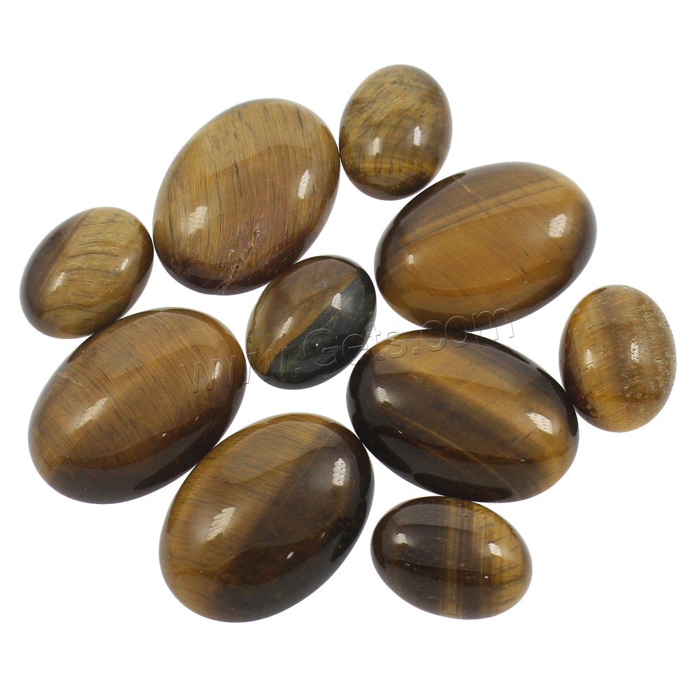 Gemstone Cabochons, Tiger Eye, Flat Oval, different size for choice, Sold By PC