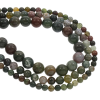 Natural Indian Agate Beads, Round Approx 1mm Approx 15.5 Inch 