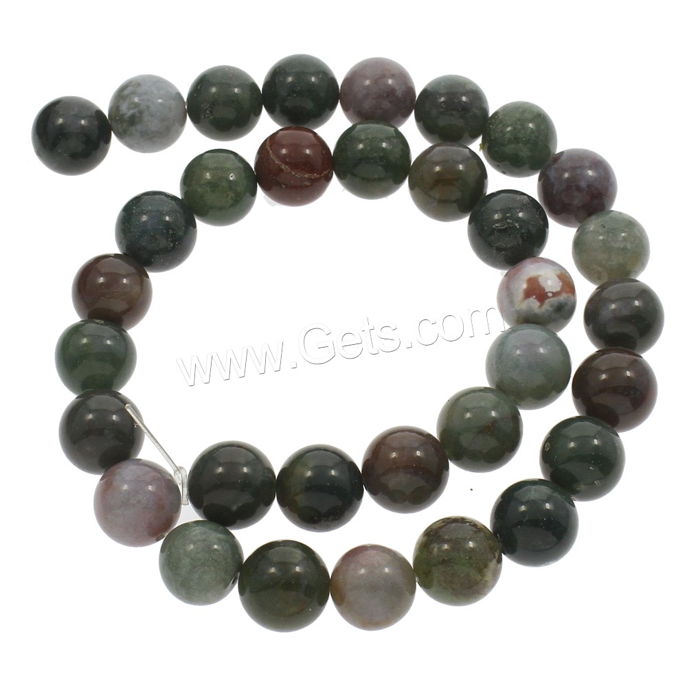 Natural Indian Agate Beads, Round, different size for choice, Hole:Approx 1mm, Length:Approx 15.5 Inch, Sold By Strand