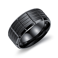 Men Stainless Steel Ring in Bulk, black ionic & for man, 9mm 