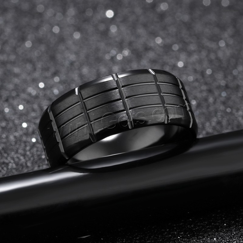 Anillo de dedo de acero inoxidable hombre, iónico negro, diverso tamaño para la opción & para hombre, 9mm, Vendido por UD