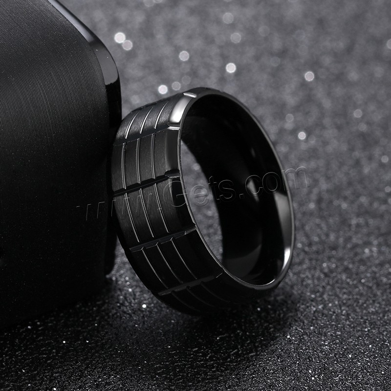 Нержавеющая сталь Человек палец кольцо, нержавеющая сталь, черный покрытием, разный размер для выбора & Мужский, 9mm, продается PC