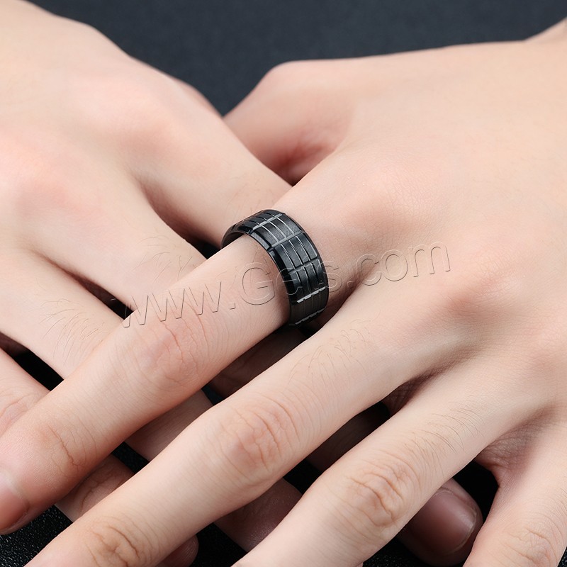 Нержавеющая сталь Человек палец кольцо, нержавеющая сталь, черный покрытием, разный размер для выбора & Мужский, 9mm, продается PC