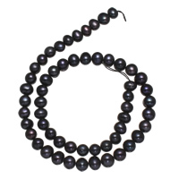 Potato Cultured Freshwater Pearl Beads, black, 7-8mm Approx 0.8mm Approx 15 Inch 