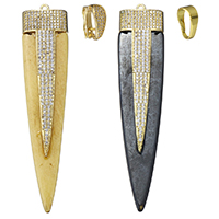 Synthetic Ivory Pendant, with Brass, plated & micro pave cubic zirconia Approx 2mm 