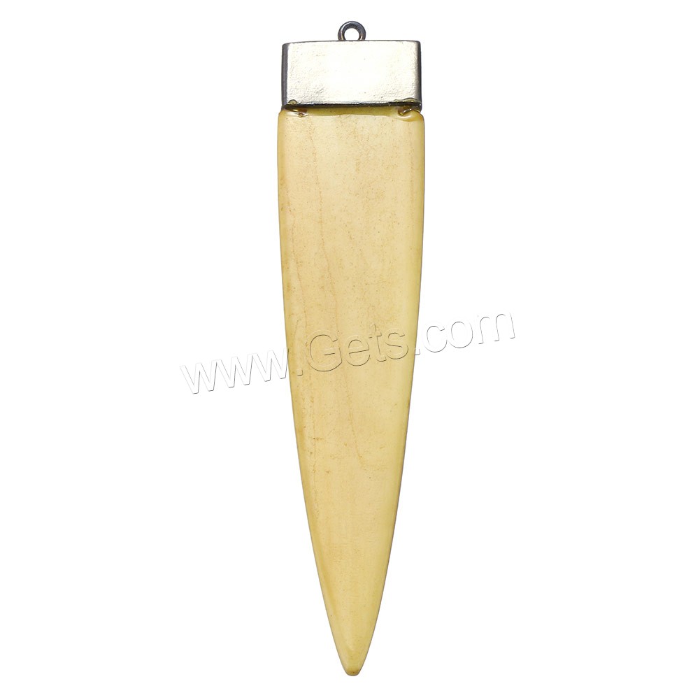 Synthetic Ivory Pendant, with Brass, plated, different styles for choice & micro pave cubic zirconia, more colors for choice, 20x89x9mm, Hole:Approx 2mm, Sold By PC