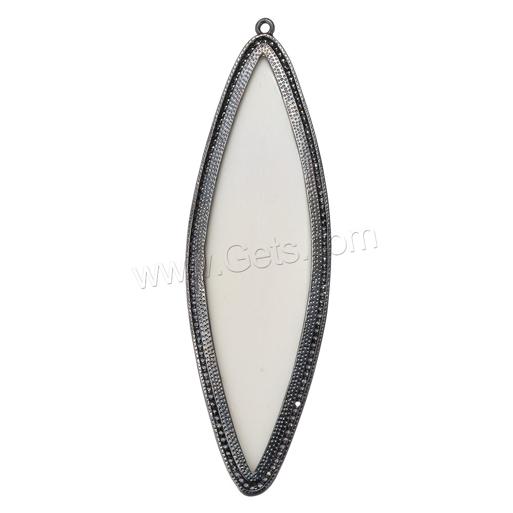Synthetic Ivory Pendant, with Brass, plated, different styles for choice & micro pave cubic zirconia, 28x94.5x9mm, Hole:Approx 2mm, Sold By PC
