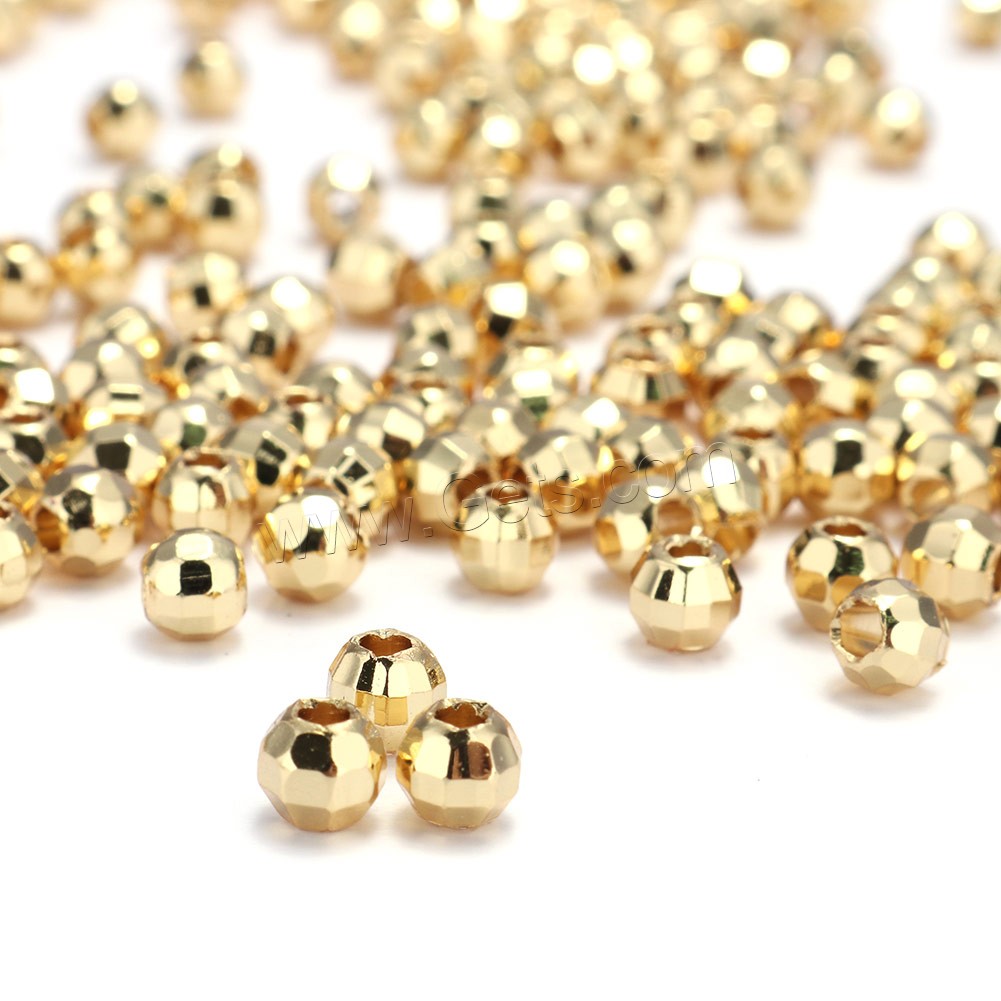 Faceted Brass Beads, Drum, plated, different size for choice, more colors for choice, Approx 1000PCs/Bag, Sold By Bag