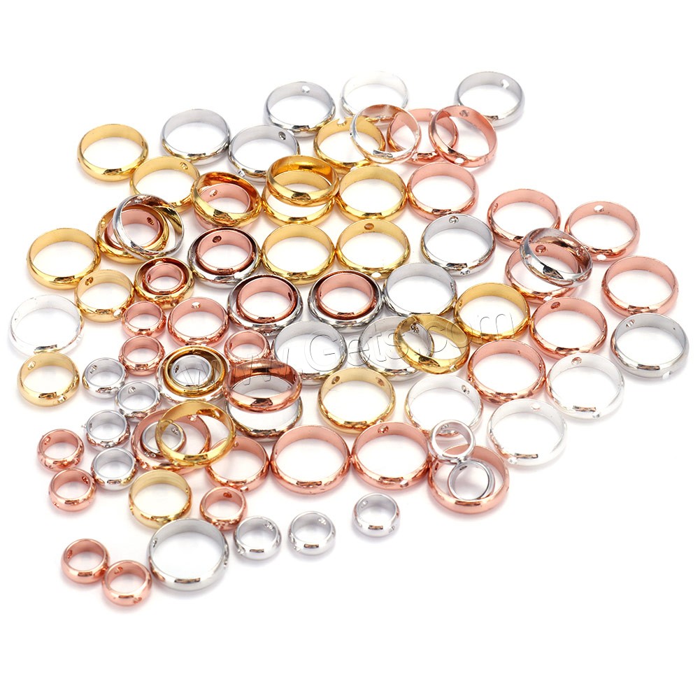 Beaucoup de perles de cuivre, laiton, beignet, Placage, normes différentes pour le choix, plus de couleurs à choisir, Environ 500PC/sac, Vendu par sac
