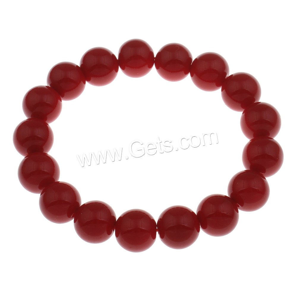 Synthetic Coral Bracelets, Round, different size for choice & for woman, Length:Approx 7.5 Inch, Sold By Strand