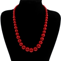 Synthetic Coral Necklace, for woman, 6-16mm Approx 19.5 Inch 