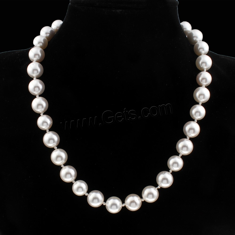 South Sea Shell Necklace, Round, different size for choice & for woman, Length:Approx 18 Inch, Sold By Strand