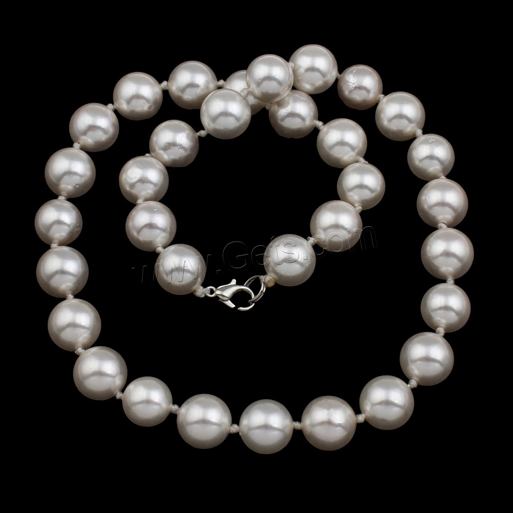 South Sea Shell Necklace, Round, different size for choice & for woman, Length:Approx 18 Inch, Sold By Strand