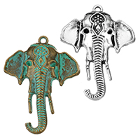 Zinc Alloy Animal Pendants, Elephant, plated Approx 2mm 