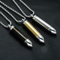 Men Sweater Chain Necklace, Stainless Steel, Bullet, plated, box chain & for man Approx 23.6 Inch 