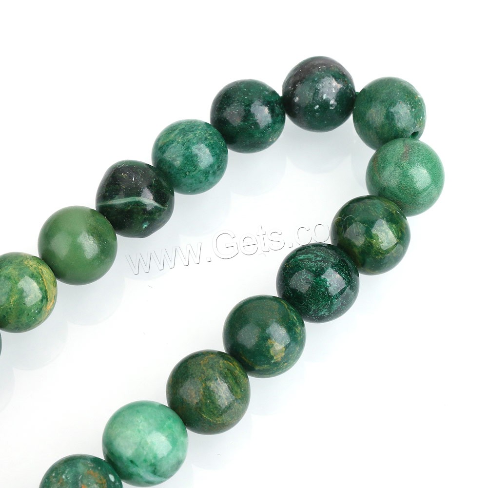 Jade African Bead, Round, natural, different size for choice, Hole:Approx 0.5-2mm, Length:Approx 15 Inch, Sold By Strand