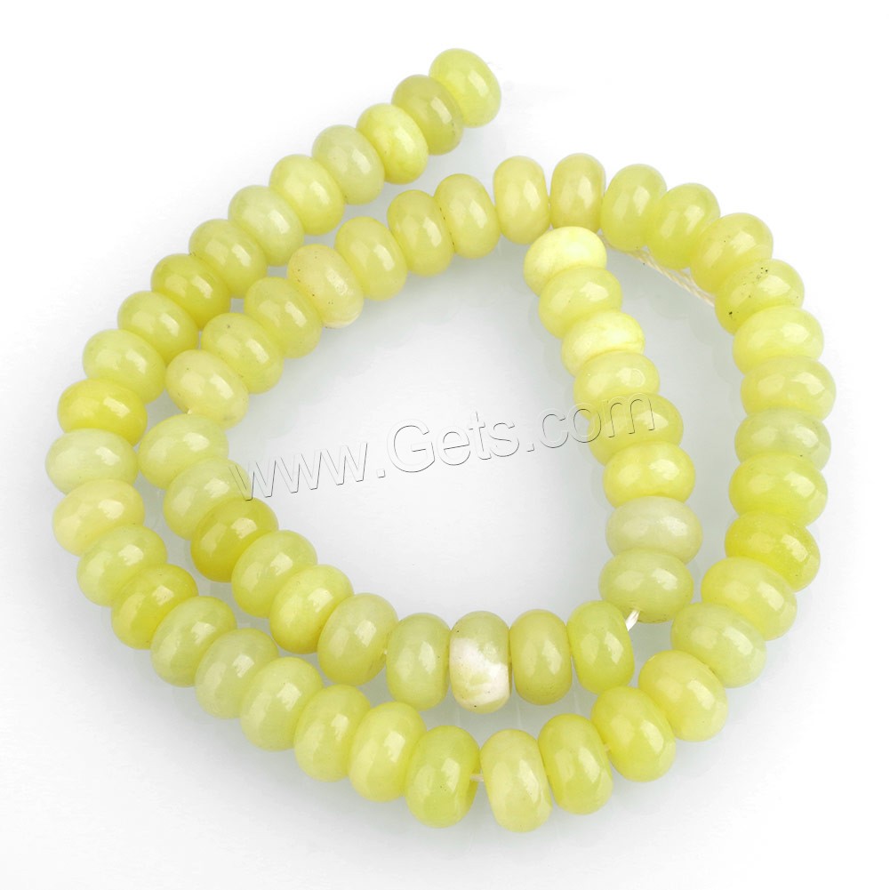 Jade Lemon Bead, Rondelle, natural, different size for choice, Hole:Approx 0.5-2mm, Length:Approx 15.5 Inch, Sold By Strand