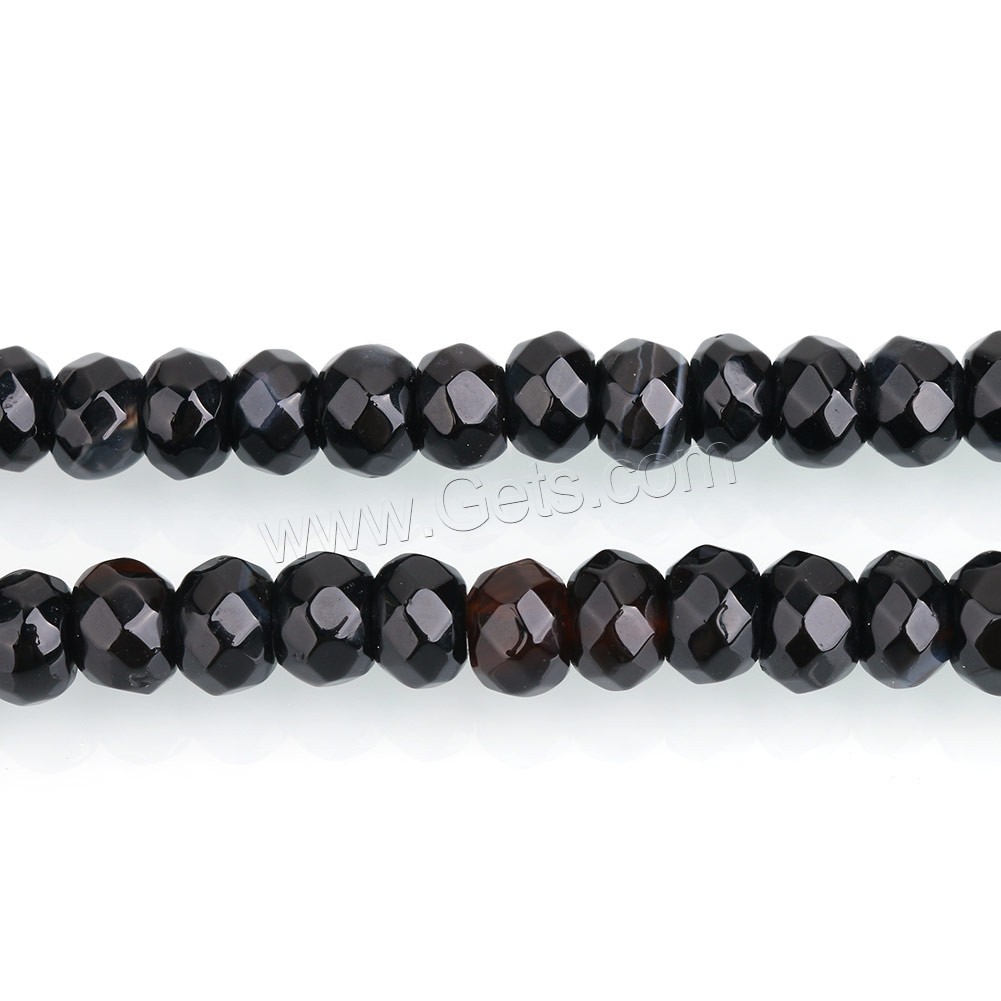 Бусины из натурального Черного Агата, Черный агат, Круглая форма, натуральный, крашеный & разный размер для выбора & граненый, отверстие:Приблизительно 0.5-2mm, длина:Приблизительно 15 дюймовый, продается Strand