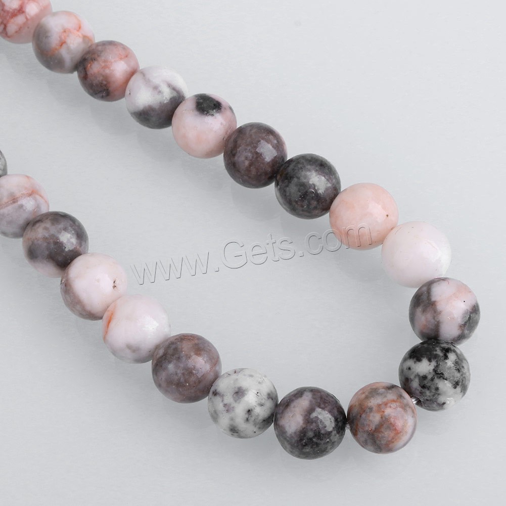 Zebra Jasper Bead, Round, natural, different size for choice, pink, Hole:Approx 0.5-2mm, Length:Approx 15.5 Inch, Sold By Strand