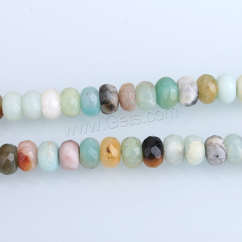 Amazonit Perlen, Rondell, natürlich, verschiedene Größen vorhanden & facettierte, Bohrung:ca. 0.5-2mm, Länge:ca. 15 ZollInch, verkauft von Strang