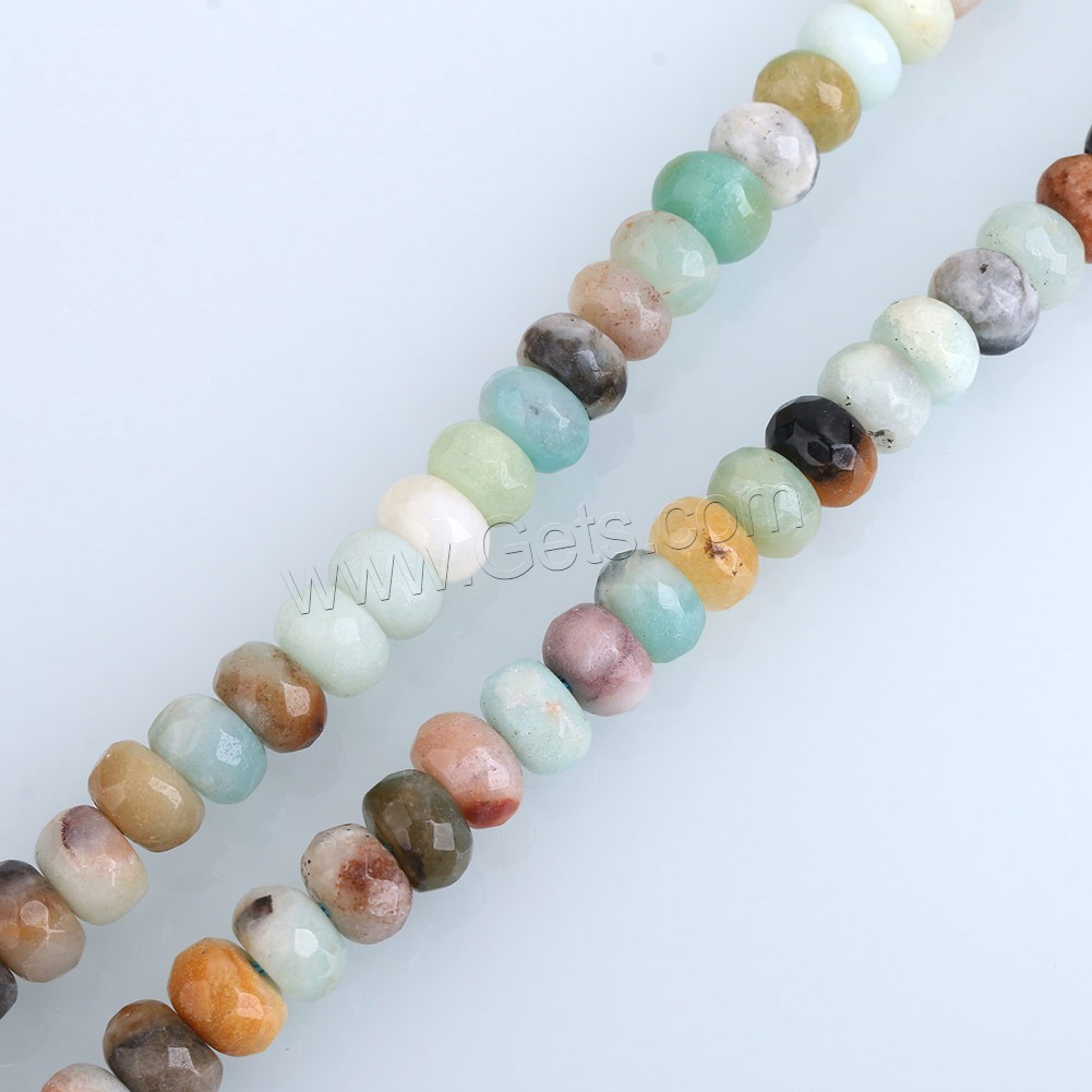Amazonit Perlen, Rondell, natürlich, verschiedene Größen vorhanden & facettierte, Bohrung:ca. 0.5-2mm, Länge:ca. 15 ZollInch, verkauft von Strang