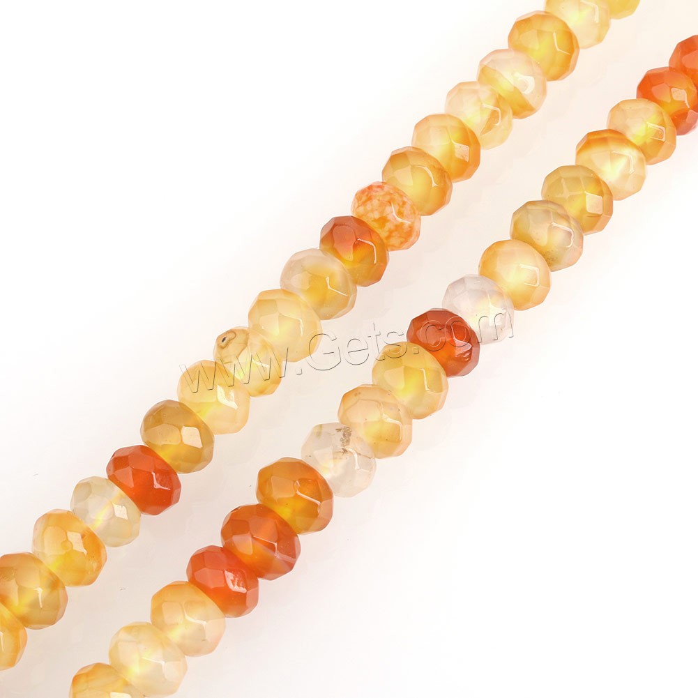 Natural Red Agate Beads, Rondelle, dyed & different size for choice & faceted, Hole:Approx 0.5-2mm, Length:Approx 15 Inch, Sold By Strand