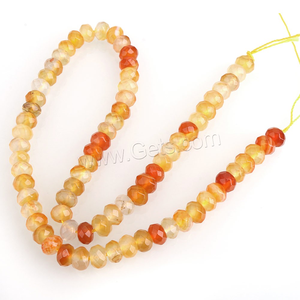 Natural Red Agate Beads, Rondelle, dyed & different size for choice & faceted, Hole:Approx 0.5-2mm, Length:Approx 15 Inch, Sold By Strand