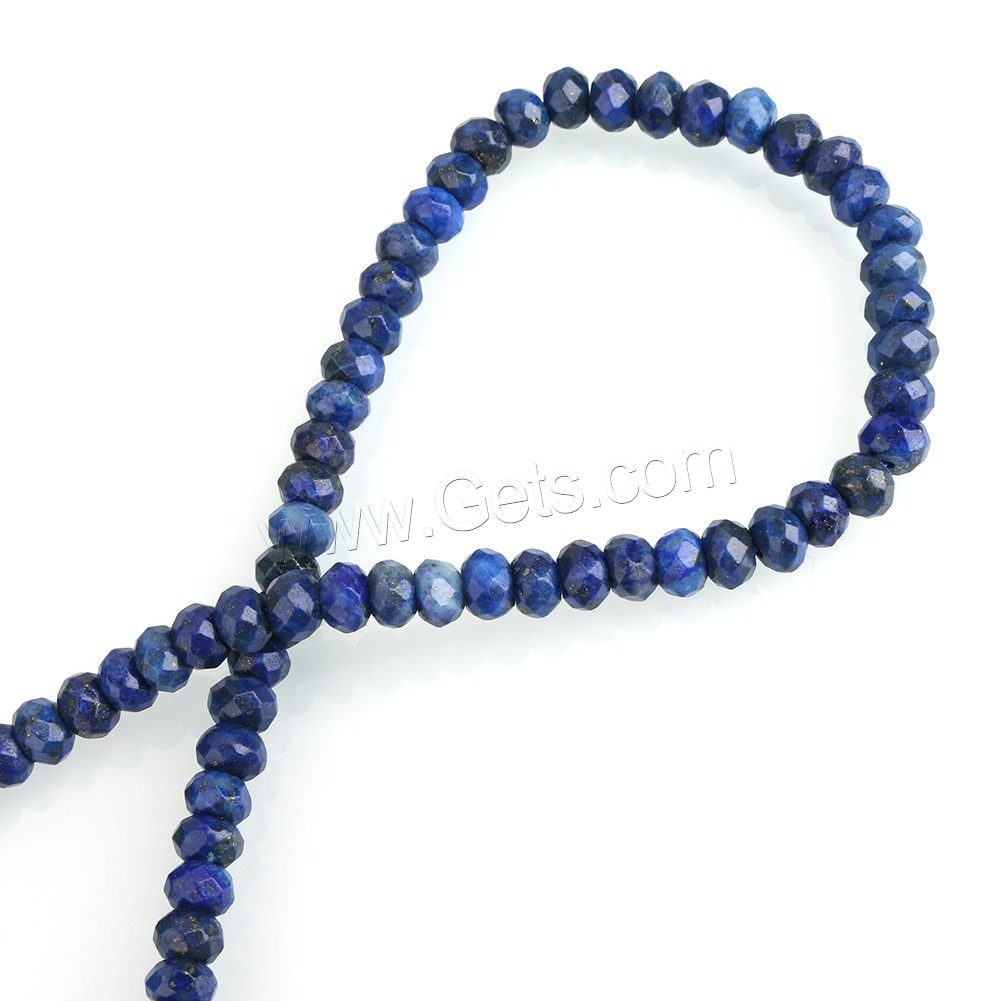 Natural Lapis Lazuli Beads, Rondelle, different size for choice & faceted, Hole:Approx 0.5-2mm, Length:Approx 15 Inch, Sold By Strand