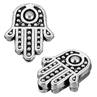 Zinc Alloy Evil Eye Beads, Hamsa, antique silver color plated Approx 1mm 