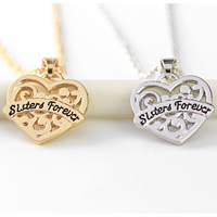 Zinc Alloy Necklace, with iron chain, with 5cm extender chain, Heart, plated, oval chain & with letter pattern & for woman lead & cadmium free Approx 17.5 Inch 