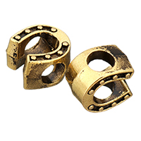 Zinc Alloy European Beads, Horseshoes, antique gold color plated, without troll Approx 4.5mm 