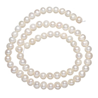 Potato Cultured Freshwater Pearl Beads, natural, white, 5-6mm Approx 0.8mm Approx 15.3 Inch 