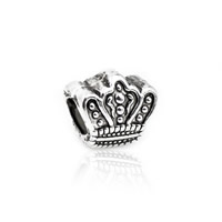 Zinc Alloy European Beads, Crown, antique silver color plated, without troll Approx 4.5mm 
