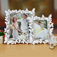 Plastic Photo Frame, ABS Plastic, with Resin, Rectangle, Tabletop Frame 