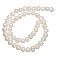 Potato Cultured Freshwater Pearl Beads, natural, white, Grade A, 8-9mm Approx 0.8mm Approx 14 Inch 