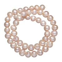 Potato Cultured Freshwater Pearl Beads, natural, pink, Grade A, 8-9mm Approx 0.8mm Approx 15 Inch 