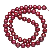 Potato Cultured Freshwater Pearl Beads, fuchsia, 8-9mm Approx 0.8mm Approx 15 Inch 