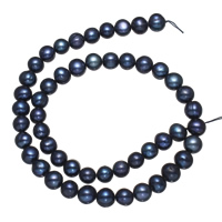 Perlas Patata Freshwater, Perlas cultivadas de agua dulce, azul, 8-9mm, agujero:aproximado 0.8mm, longitud:aproximado 15 Inch, Vendido por Sarta