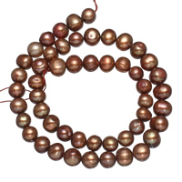 Potato Cultured Freshwater Pearl Beads, coffee color, 8-9mm Approx 0.8mm Approx 15 Inch 