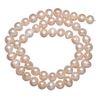 Potato Cultured Freshwater Pearl Beads, natural, pink, 7-8mm Approx 0.8mm Approx 14 Inch 
