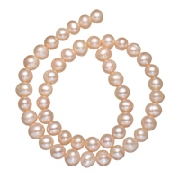 Potato Cultured Freshwater Pearl Beads, natural, pink, 8-9mm Approx 0.8mm Approx 15 Inch 