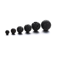 Lava Perle, rund, verschiedene Größen vorhanden & kein Loch, frei von Blei & Kadmium, verkauft von PC