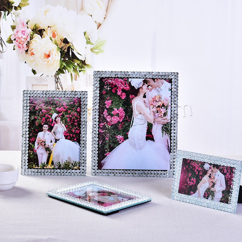 Plastic Photo Frame, Glass, Rectangle, handmade, Tabletop Frame & different size for choice, Sold By PC