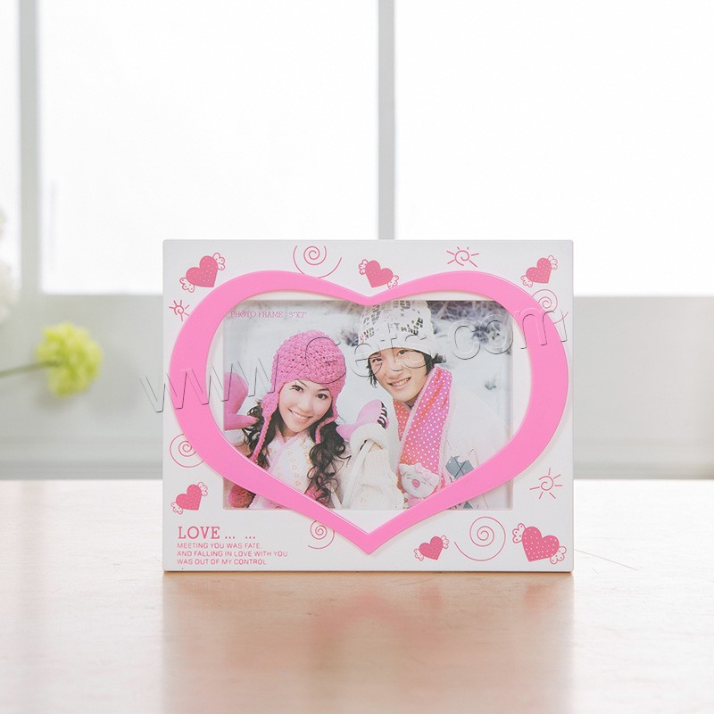 Plastic Photo Frame, ABS Plastic, Rectangle, stoving varnish, Tabletop Frame & different styles for choice, 155x210mm, Sold By PC