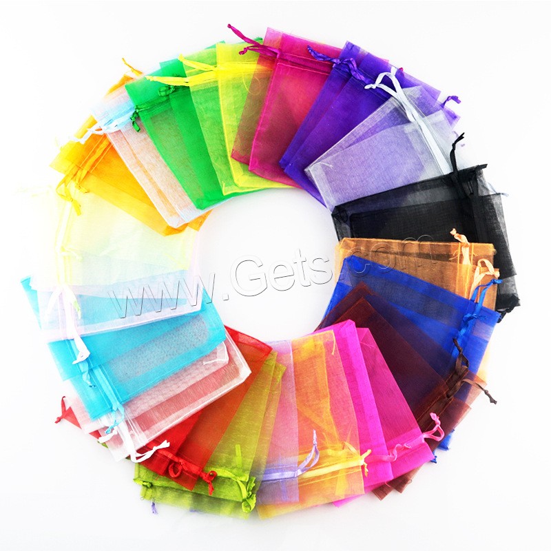 Organza Jewelry Pouches Bags, transparent & different size for choice, more colors for choice, 100PCs/Bag, Sold By Bag