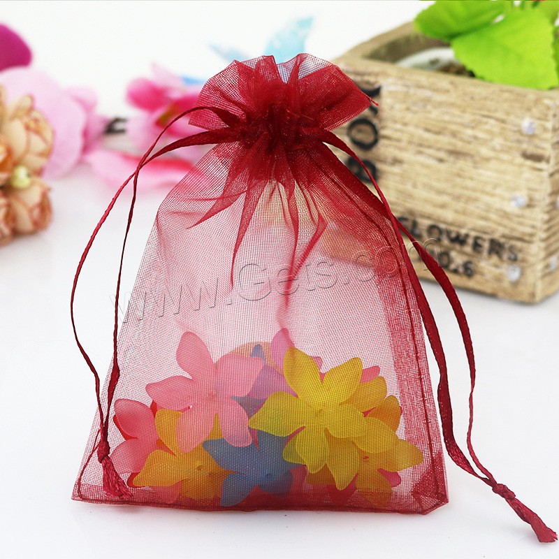 Organza Jewelry Pouches Bags, transparent & different size for choice, more colors for choice, 100PCs/Bag, Sold By Bag